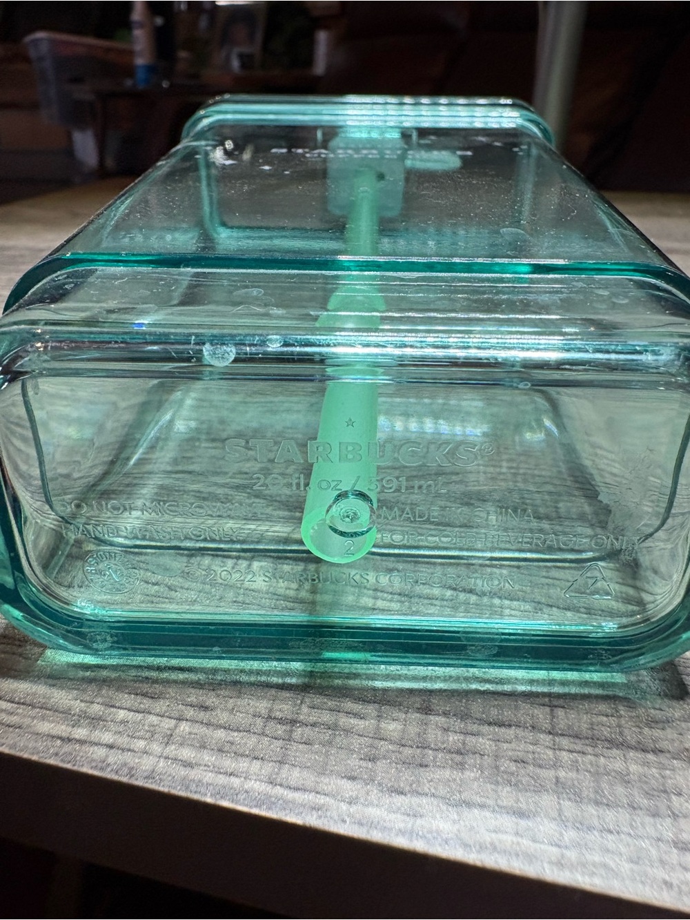 Starbucks Aqua Storage Container with Straw